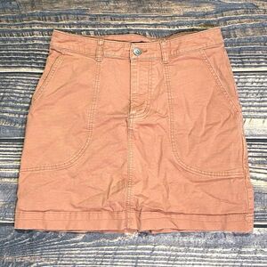 Patagonia Women's Worn Wear Skirt Size 16‎ Salmon Denim Mini Skirt EUC Pockets